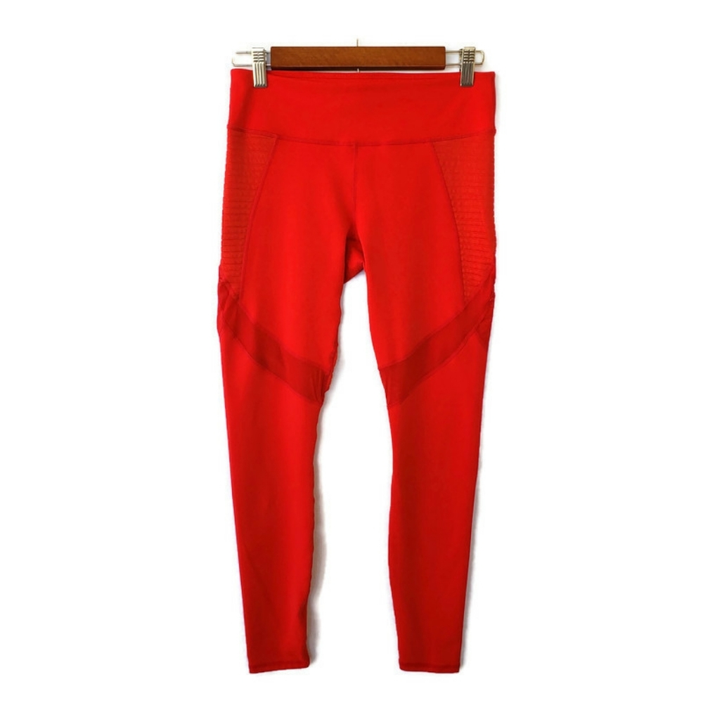 Fabletics Red Mesh Leggings Size: Small